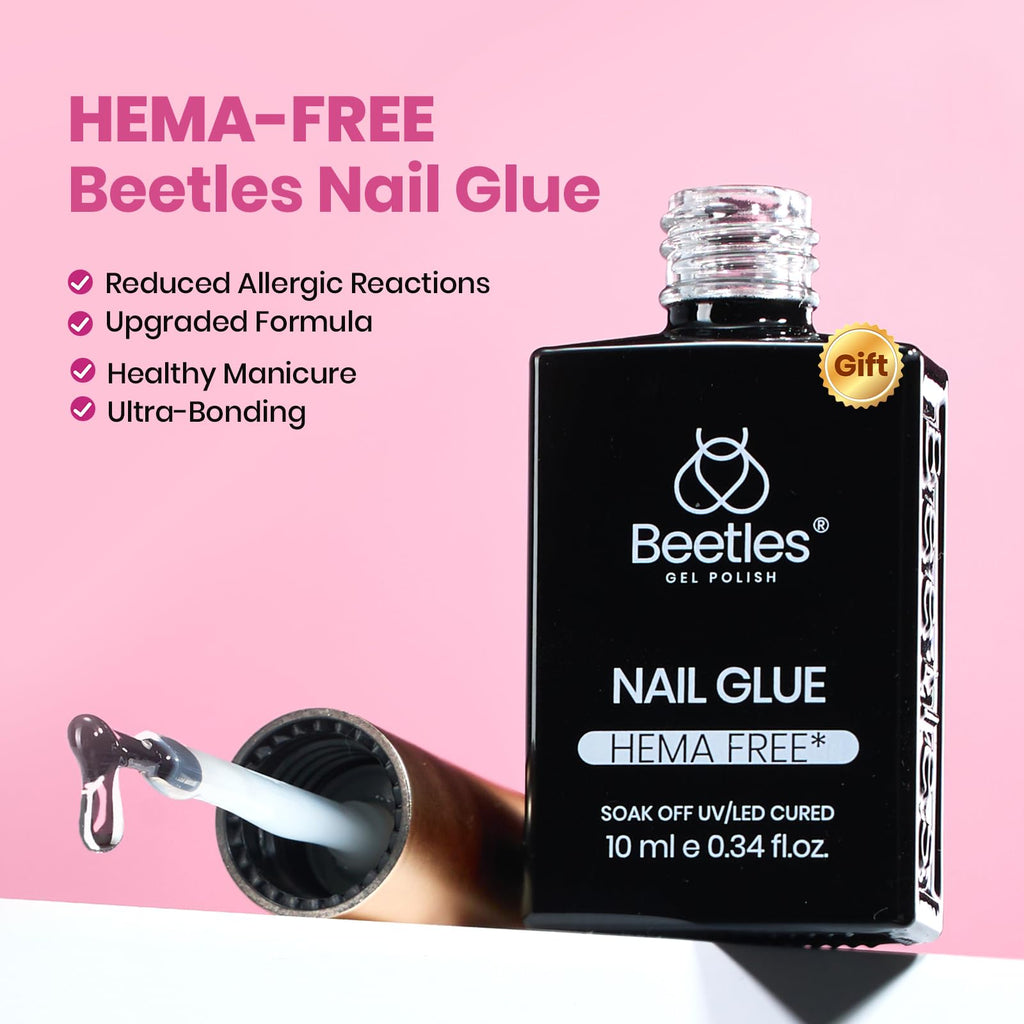 Beetles Etch-X Square Short Nail Tips Kit – 288pcs + HEMA-Free Glue