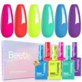 Beetles Gel Polish Neon Bubbles - 6 Colors Hema-Free 15ml Set for DIY Nails