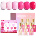 Beetles Pink Gel Polish Set – Pink Escape (6 Colors, 15ml) Hema-Free, Long-Lasting Valentines Nails