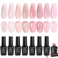 Beetles Pink Gel Nail Polish Set - 8 Nude Pink Jelly Shades for French Nails & Nail Art