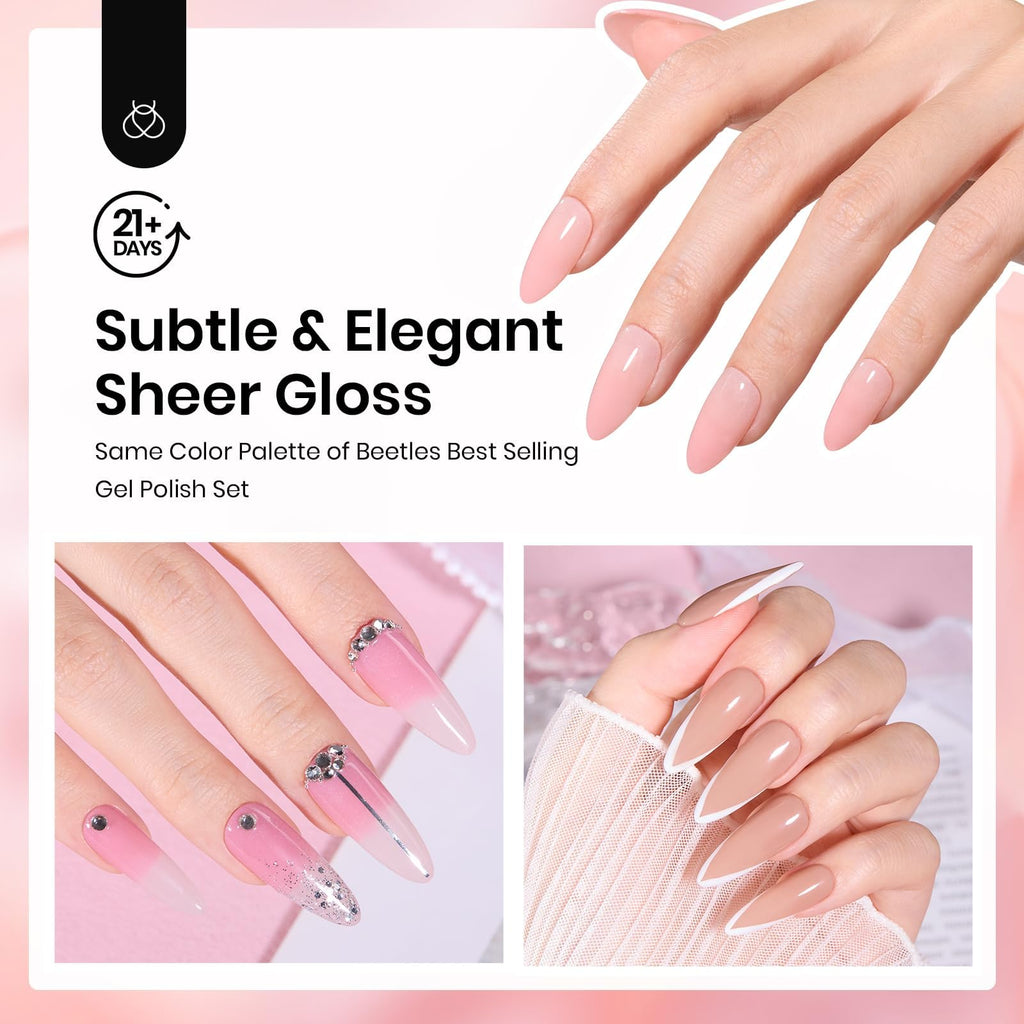Beetles Pink Dip Powder Nail Kit — 6 Nude Pink Shades, No Lamp Needed, Long-Lasting & Cruelty-Free