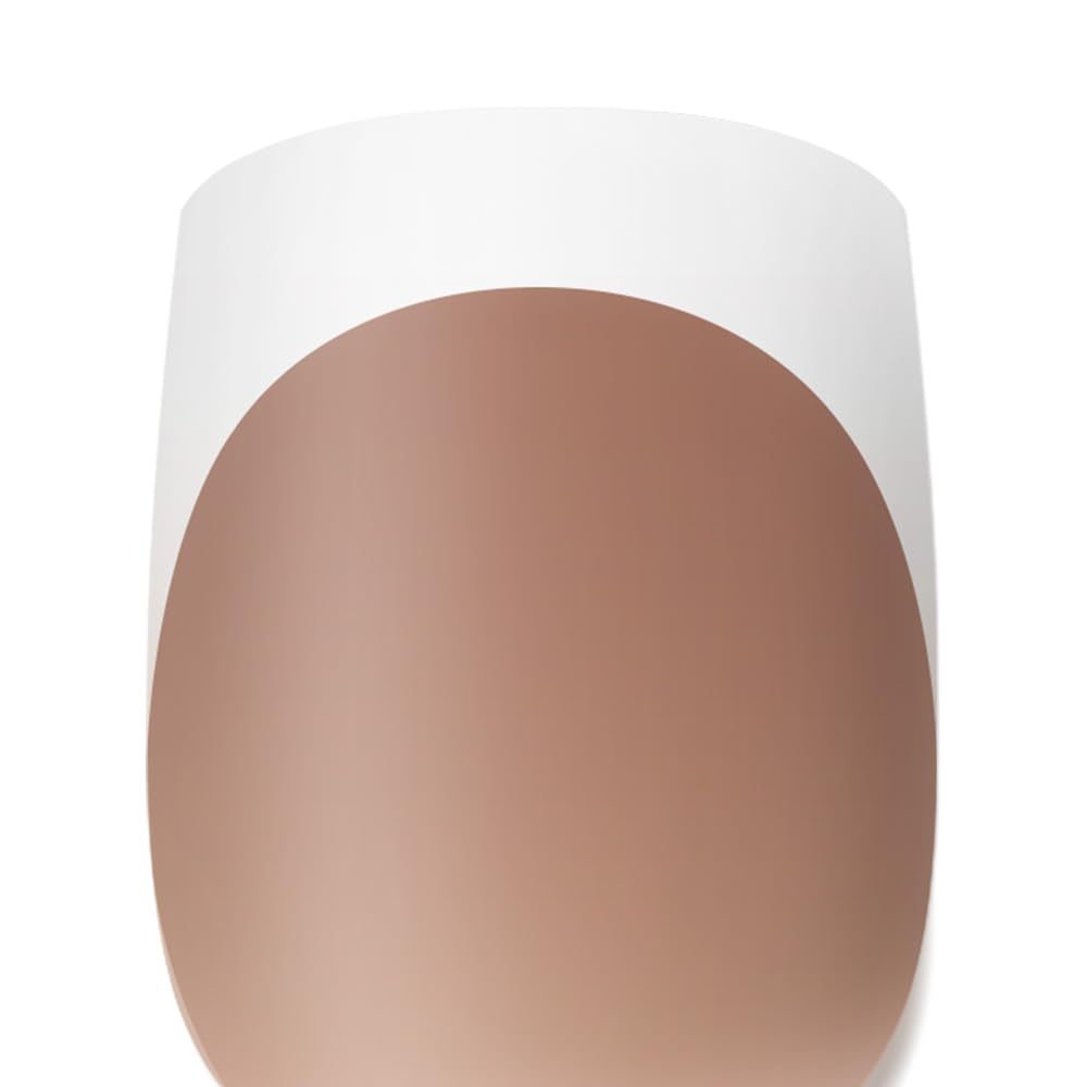 Beetles X Press Plus French Tip Nails - Caramel French, Short Square, 15 Sizes, 150 Pcs | Natural Salon Quality Nail Tips