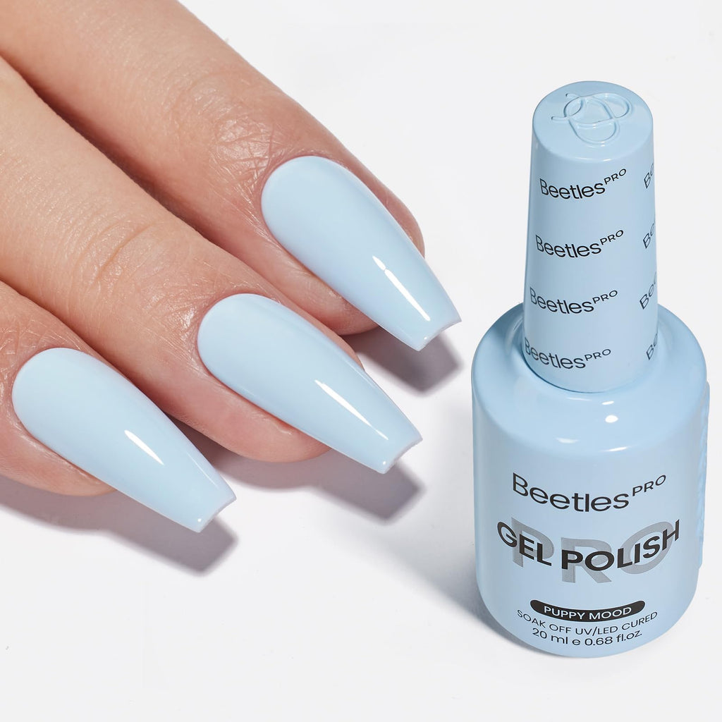 Beetles Pro Blue Gel Polish Puppy Mood – Pastel Sky Blue 20ml