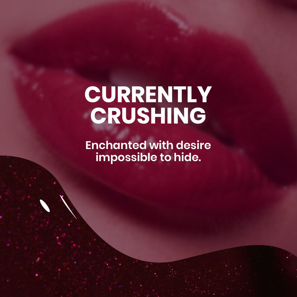 Beetles Pro Dark Purple Gel Nail Polish – Currently Crushing Burgundy Red 20ml | Glitter Plum Shine, UV Lamp Cure Required