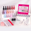 Beetles PRO Gel Polish Kit – Almost Okay Collection, 18 Colors, Base Coat, Glossy & Matte Top Coats, 6 Gel Art Paints, and Tools