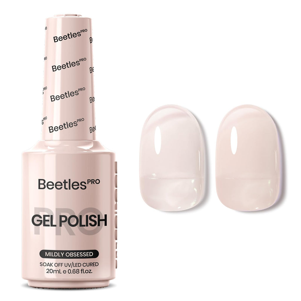 Beetles Pro Jelly Nude Gel Polish – Mildly Obsessed, Milky Pink 20ml | Long-Lasting UV Cure