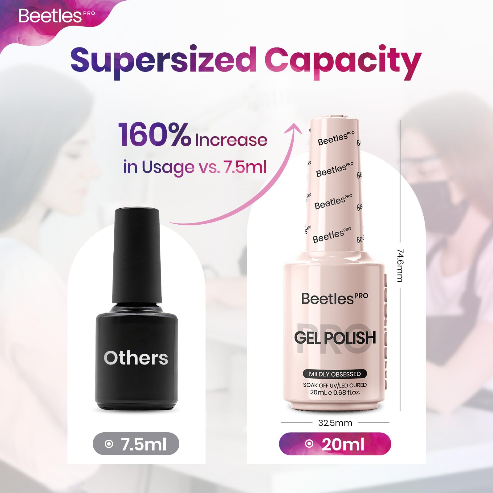 Beetles Pro Jelly Nude Gel Polish – Mildly Obsessed, Milky Pink 20ml | Long-Lasting UV Cure