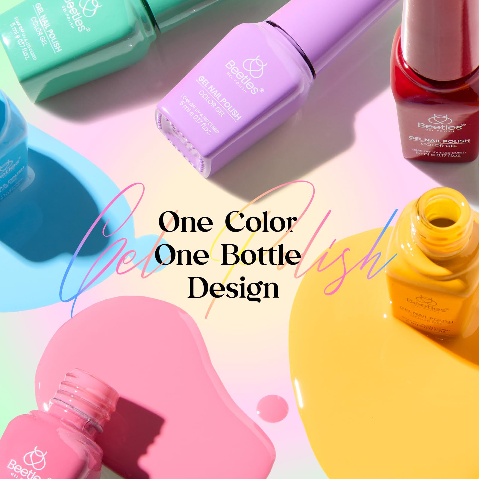 Beetles Gel Nail Polish Kit with UV Light — 25 Colors, 28 Tools, Base & Top Coats