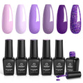 Beetles Purple Gel Polish – Grape Vine Collection (6 Colors) | UV/LED Soak-Off Nail Kit