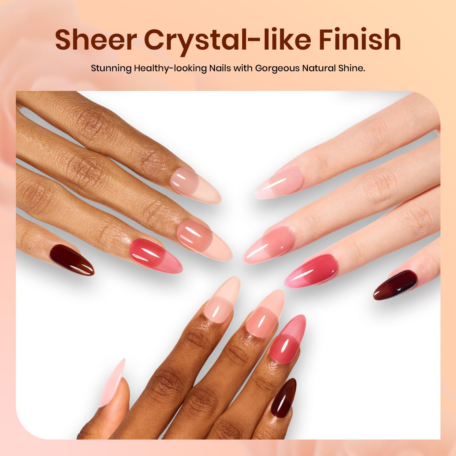Beetles Pink Jelly Gel Nail Polish – Sunset Rose 8-Piece Nude & Rose Gift Set