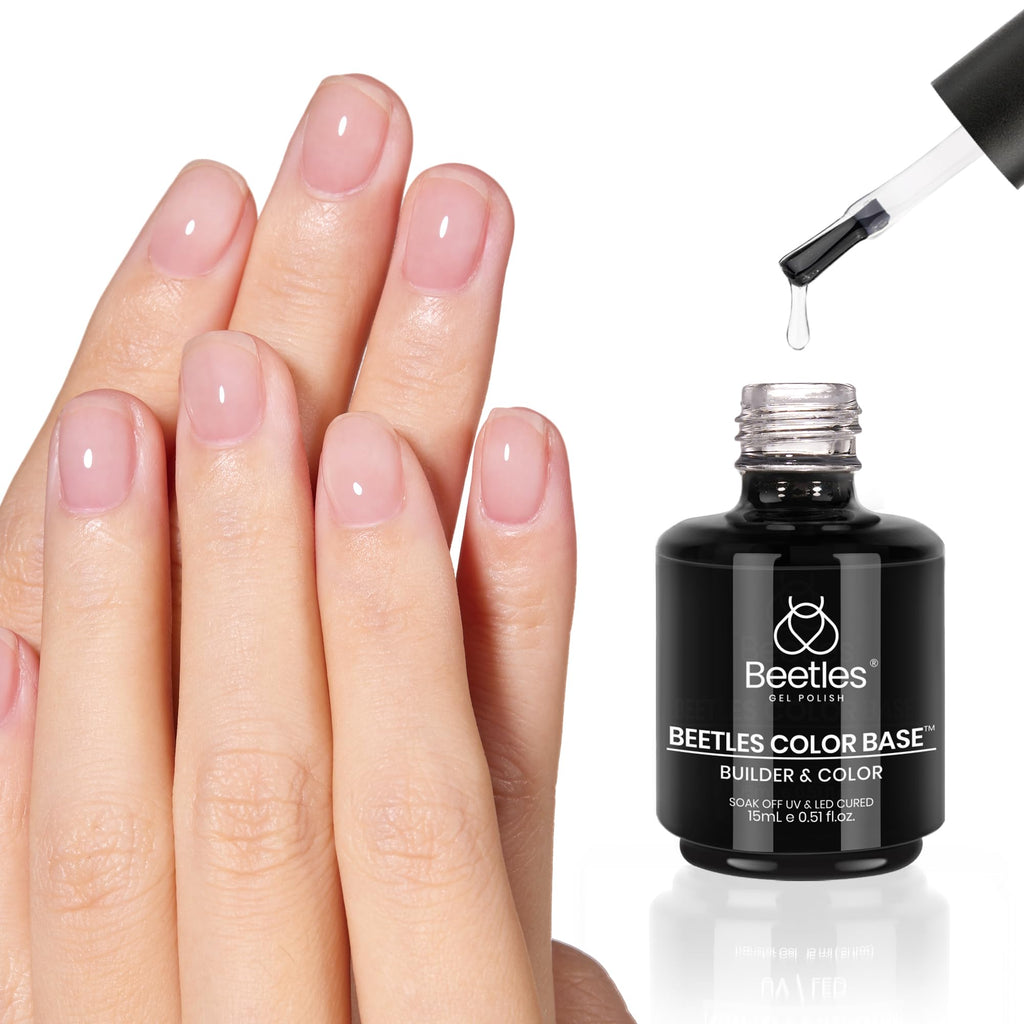Beetles Rubber Base 15ml – Clear Builder Gel for Nail Strengthening, Thickening & Sculpting (Soak Off)