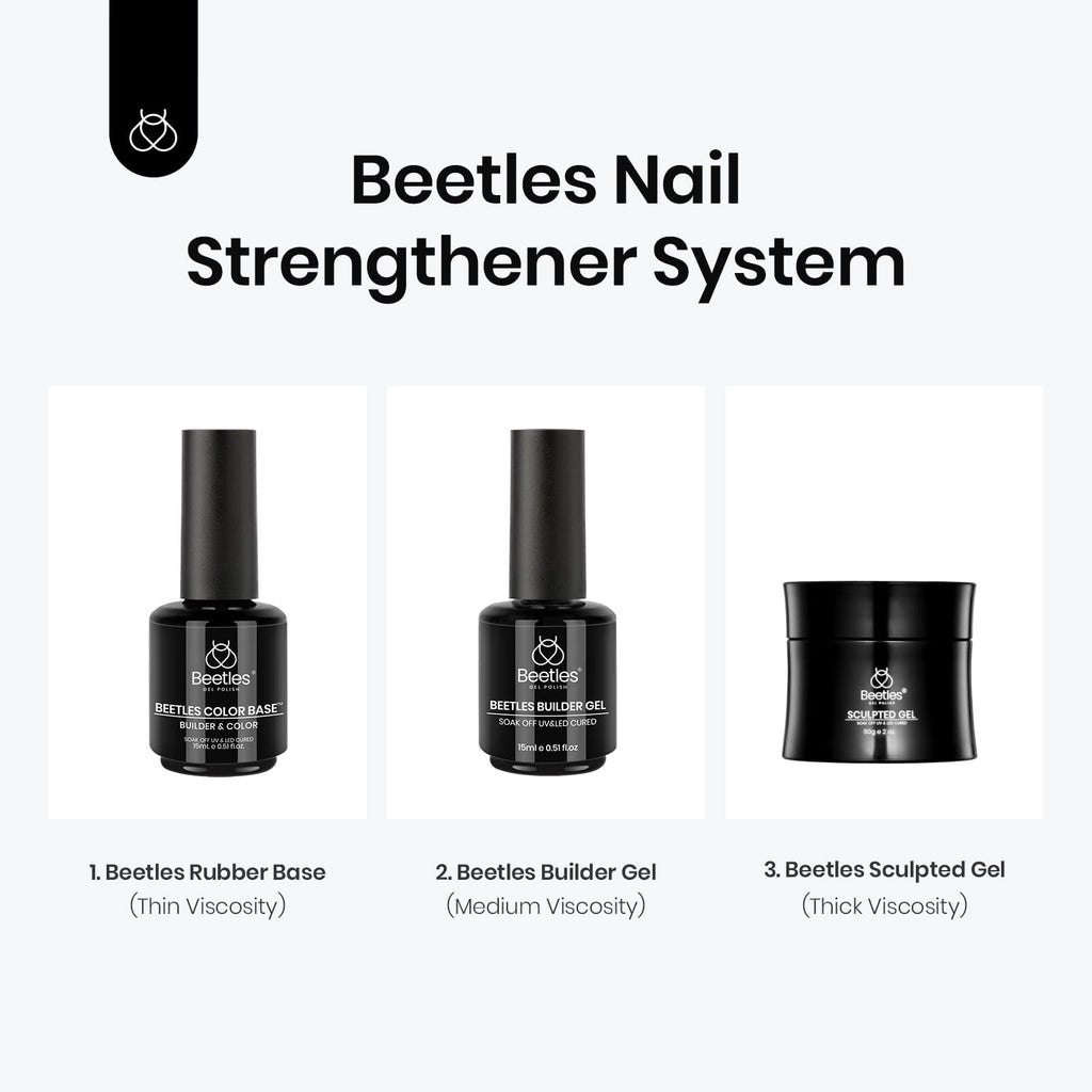 Beetles Rubber Base 15ml – Clear Builder Gel for Nail Strengthening, Thickening & Sculpting (Soak Off)
