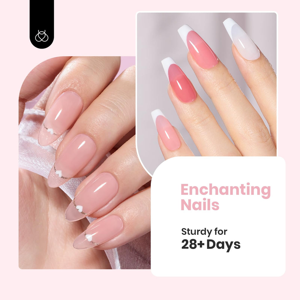 Beetles Rubber Base Builder Nail Gel Set – 6 Nude Shades, 5-in-1 Builder / Base / Color (UV/LED Cure)