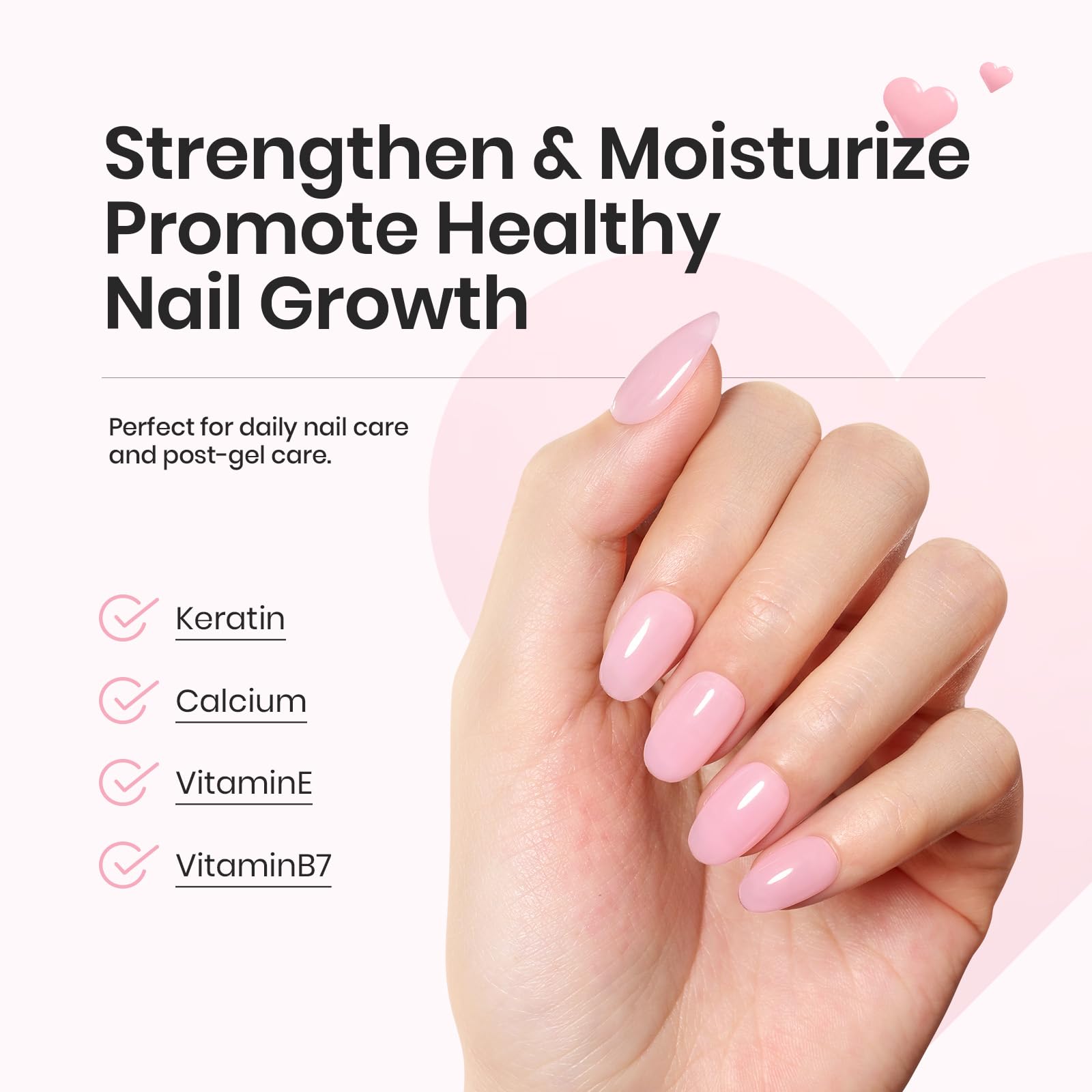 Beetles Rubber Base Gel Nude Pink – 6-Color Set, 5-in-1 Strengthening