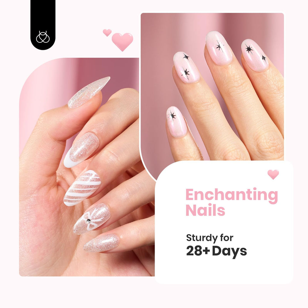 Beetles Rubber Base Gel Nude Pink – 6-Color Set, 5-in-1 Strengthening