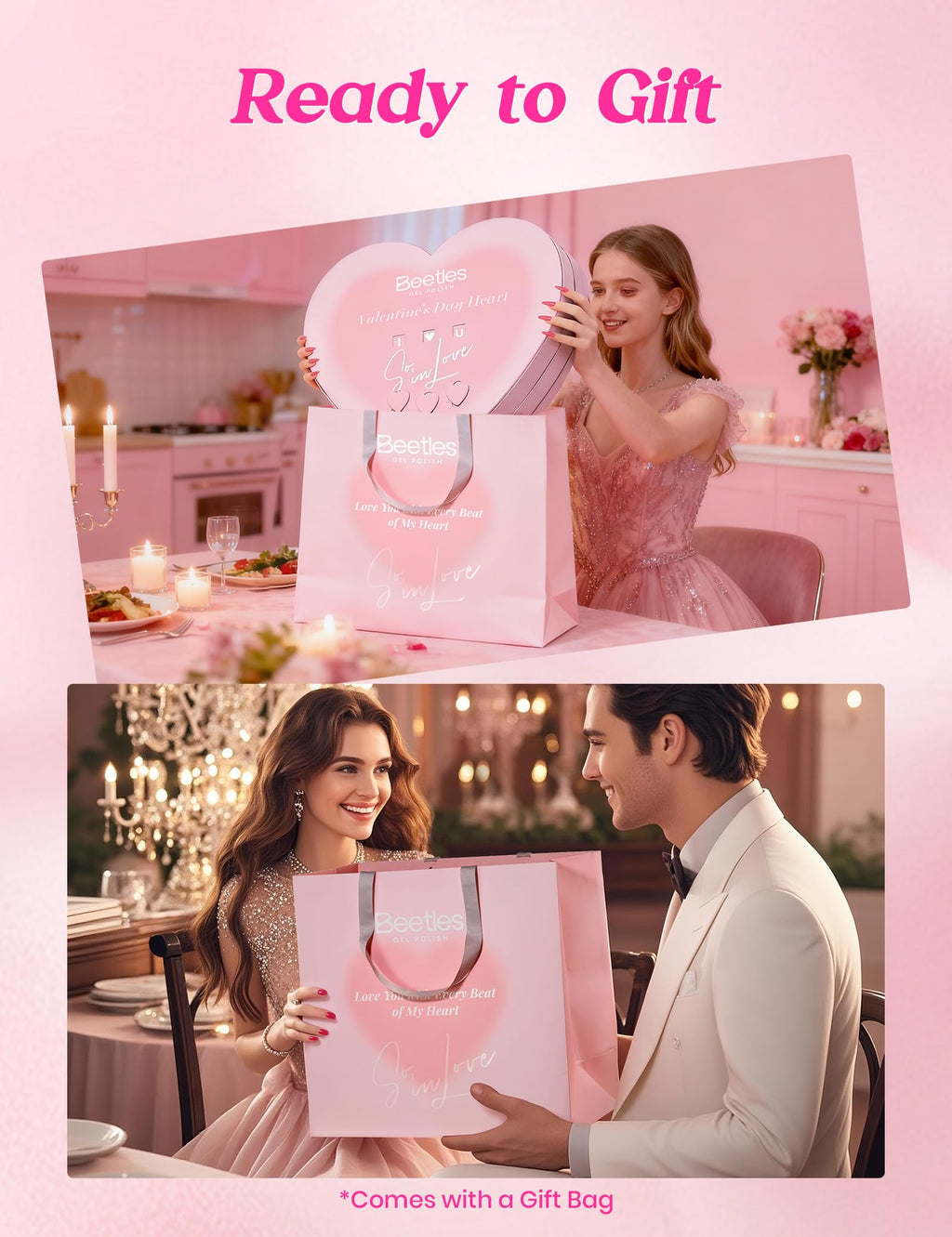 Beetles So In Love Collection – Forever In Love Valentine Gel Nail Kit + UV Lamp
