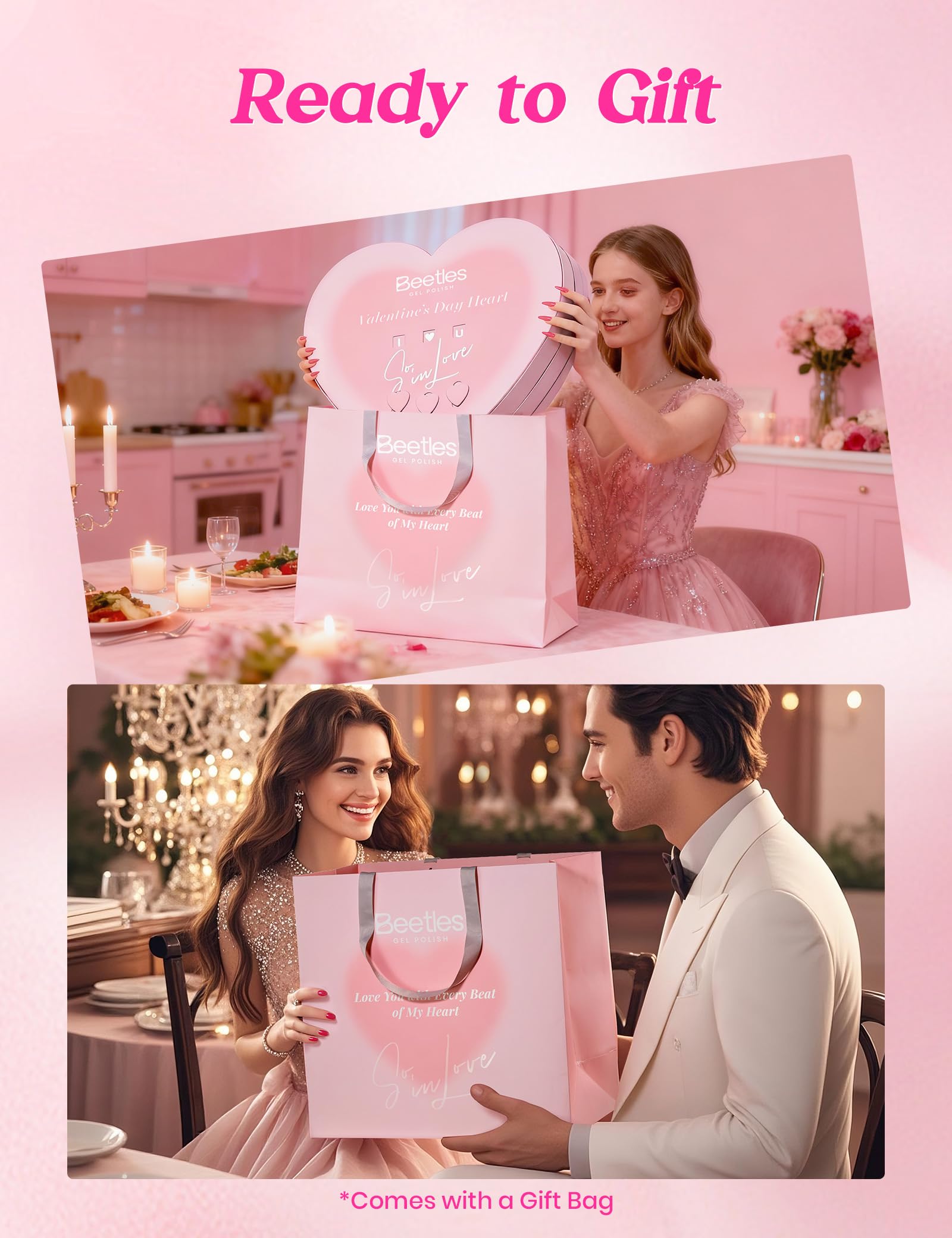 Beetles So In Love Collection – Forever In Love Valentine Gel Nail Kit + UV Lamp