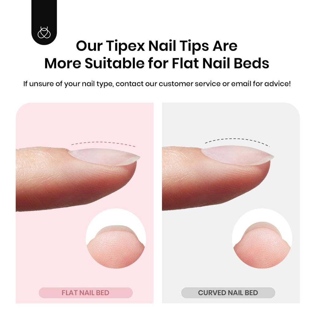 Beetles Tipex Instant Apex Nail Tips – Extra Short Squoval, 192Pcs, 16 Sizes