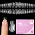 Beetles Tipex Lite Apex Nail Tips – Coffin Short, 512pcs, 16 Sizes | Pre-Built, Pre-Etched for Flat Nails & Natural C-Curves