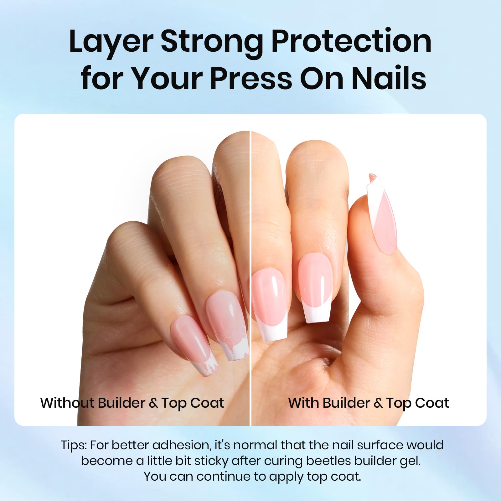 Beetles Builder Gel 7-in-1 with No-Wipe Gloss Top Coat — 15ml, Low-Heat, Hypoallergenic, Nail Brush