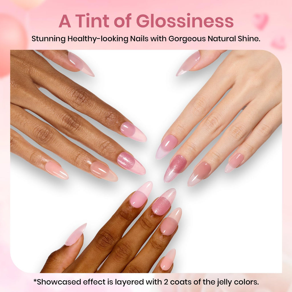 Beetles Pink Gel Nail Polish Set - 8 Nude Pink Jelly Shades for French Nails & Nail Art