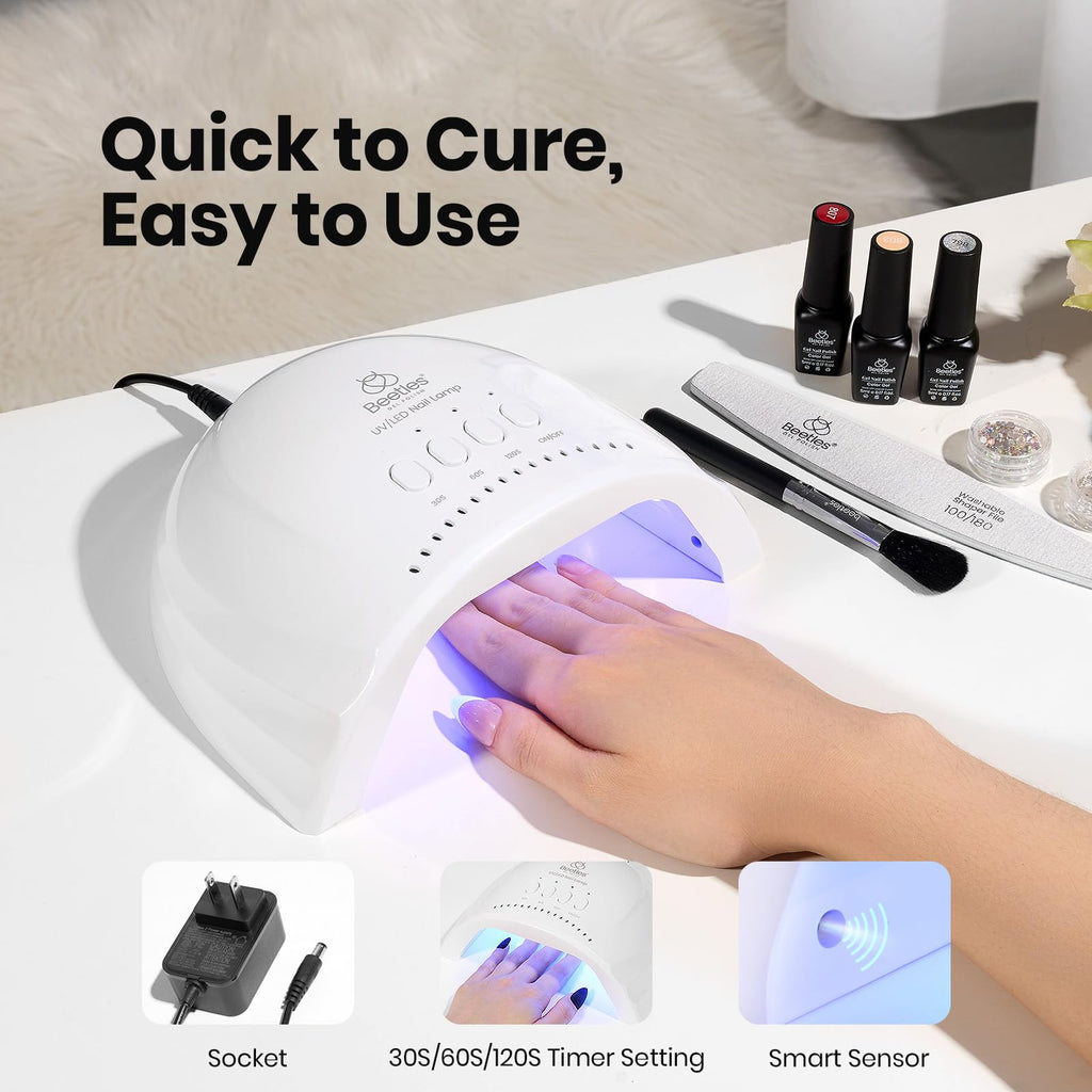 Beetles UV Nail Lamp – Auto Sensor, 30/60/120s Curing, UV/LED Dual Light