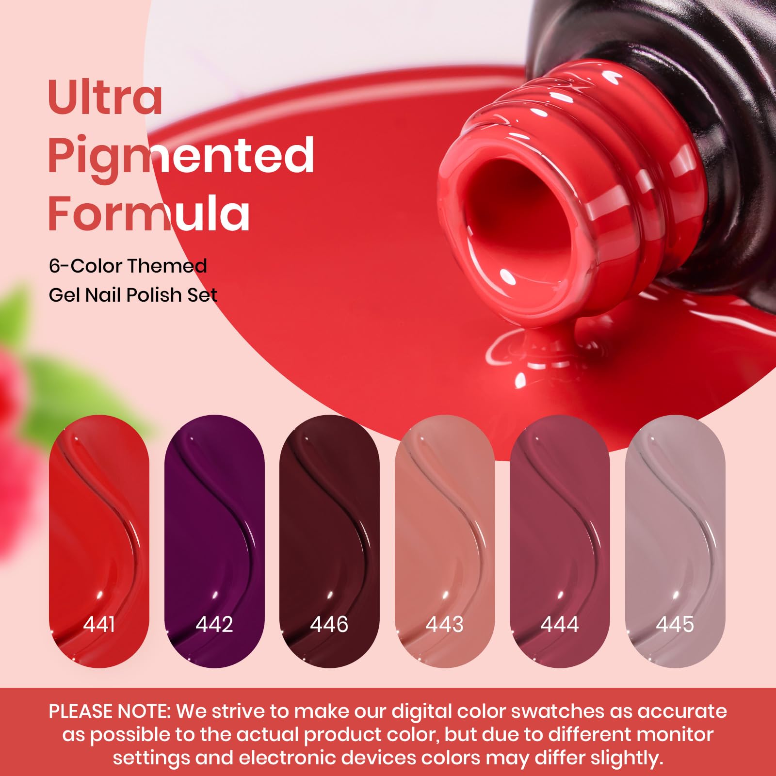 Beetles Valentines Gel Polish Set – 6 Pcs Burgundy, Red, Purple, Brown Nail Kit