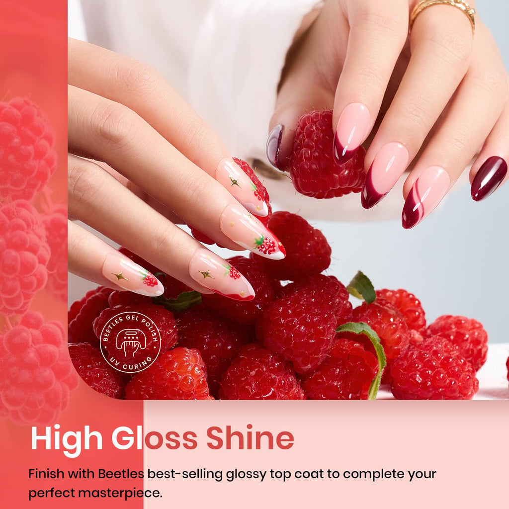 Beetles Valentines Gel Polish Set – 6 Pcs Burgundy, Red, Purple, Brown Nail Kit
