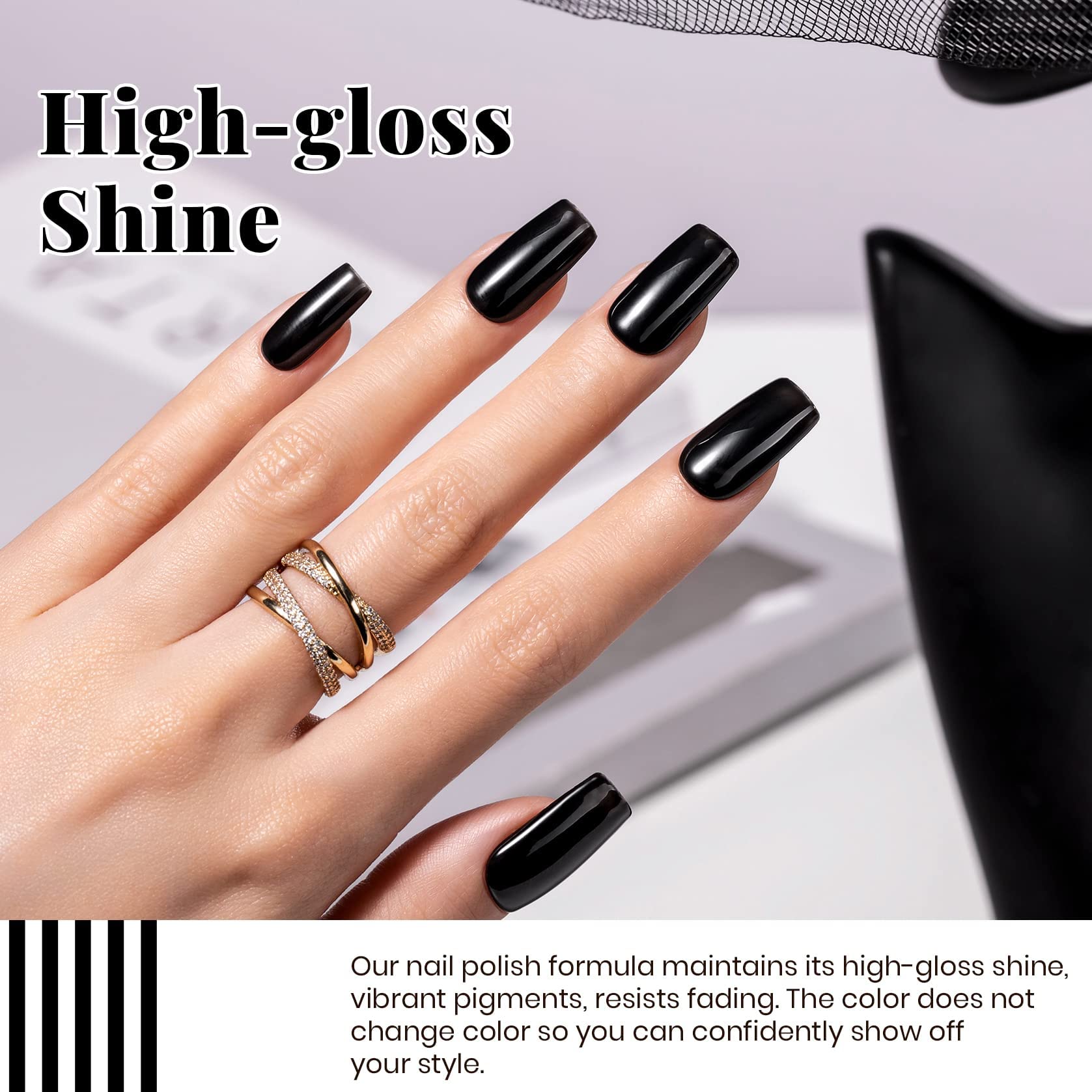 Beetles Black White Gel Polish Set - 2 x 15ml for DIY French Nails, Soak-Off, LED Curing