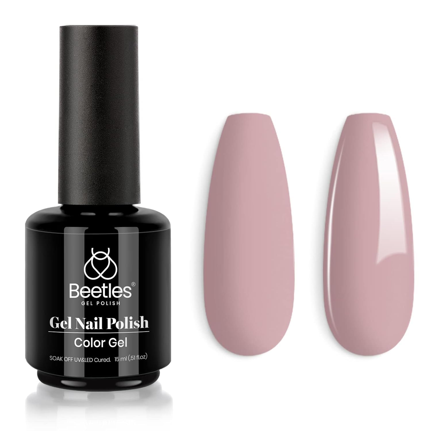 Beetles Natural Gel Polish Taupe – Neutral Taupe Gel Nail Polish, Soak Off UV/LED, All-Season Manicure