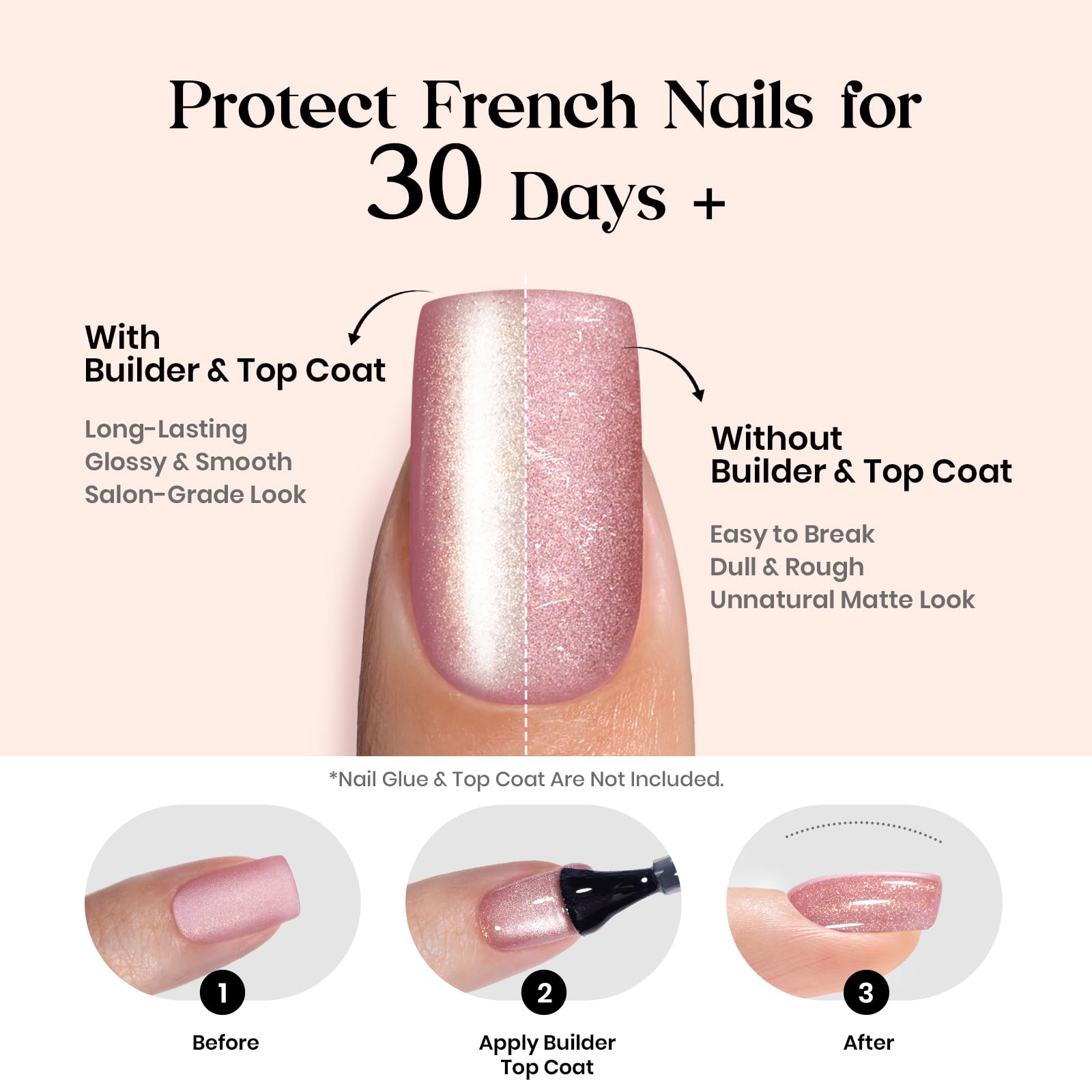 Beetles X Press Cat Eye Nails – 7 Colors, 16 Sizes, 224 Pcs | Short Square Press-On Nails