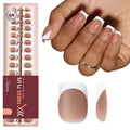 Beetles X Press Plus French Tip Nails - Caramel French, Short Square, 15 Sizes, 150 Pcs | Natural Salon Quality Nail Tips