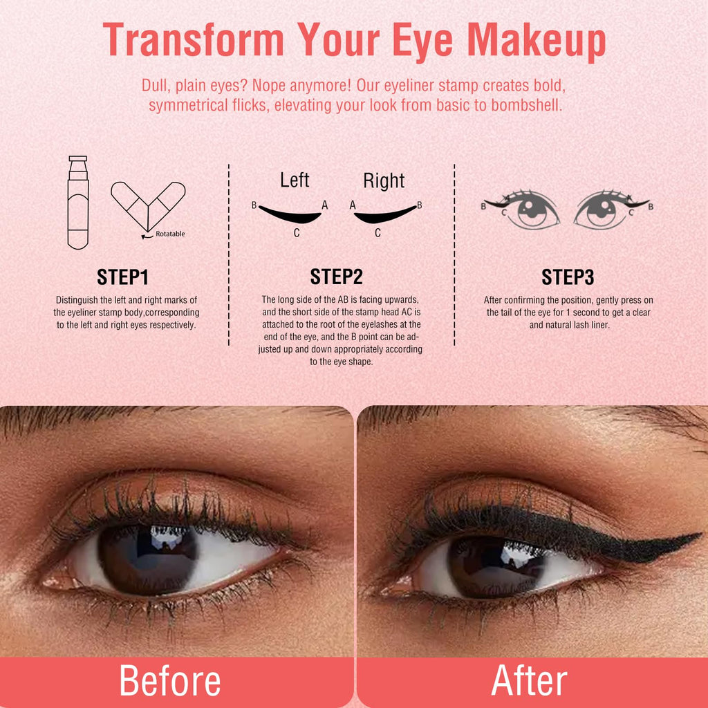 Eyeliner Stamp Gel Eyeliner Set – Double-Ended Winged Stamp, Foldable, Waterproof & Smudge-Proof for Beginners