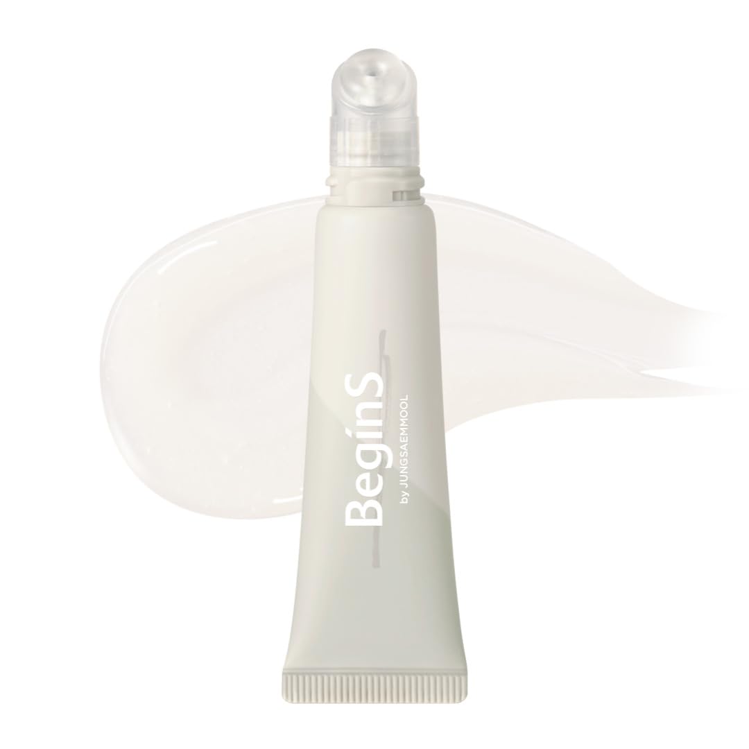 BeginS Lip Care Oil Clear – Vegan Hydrating Lip Oil with Jelly Massager (0.34 fl oz)