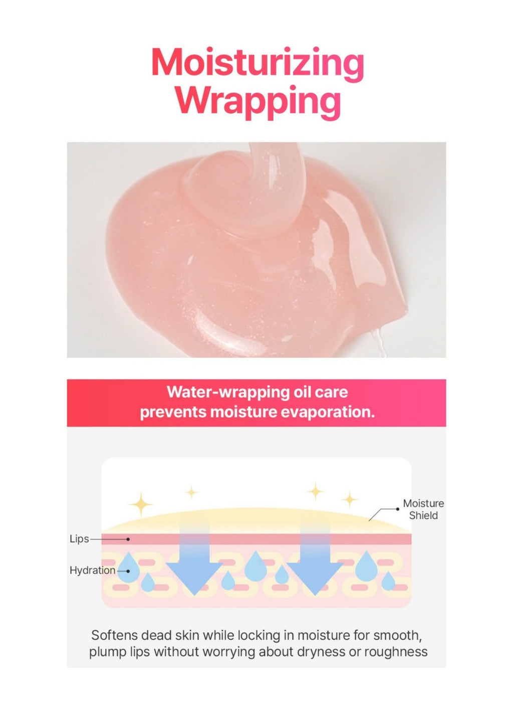 BeginS Lip Care Oil Clear – Vegan Hydrating Lip Oil with Jelly Massager (0.34 fl oz)