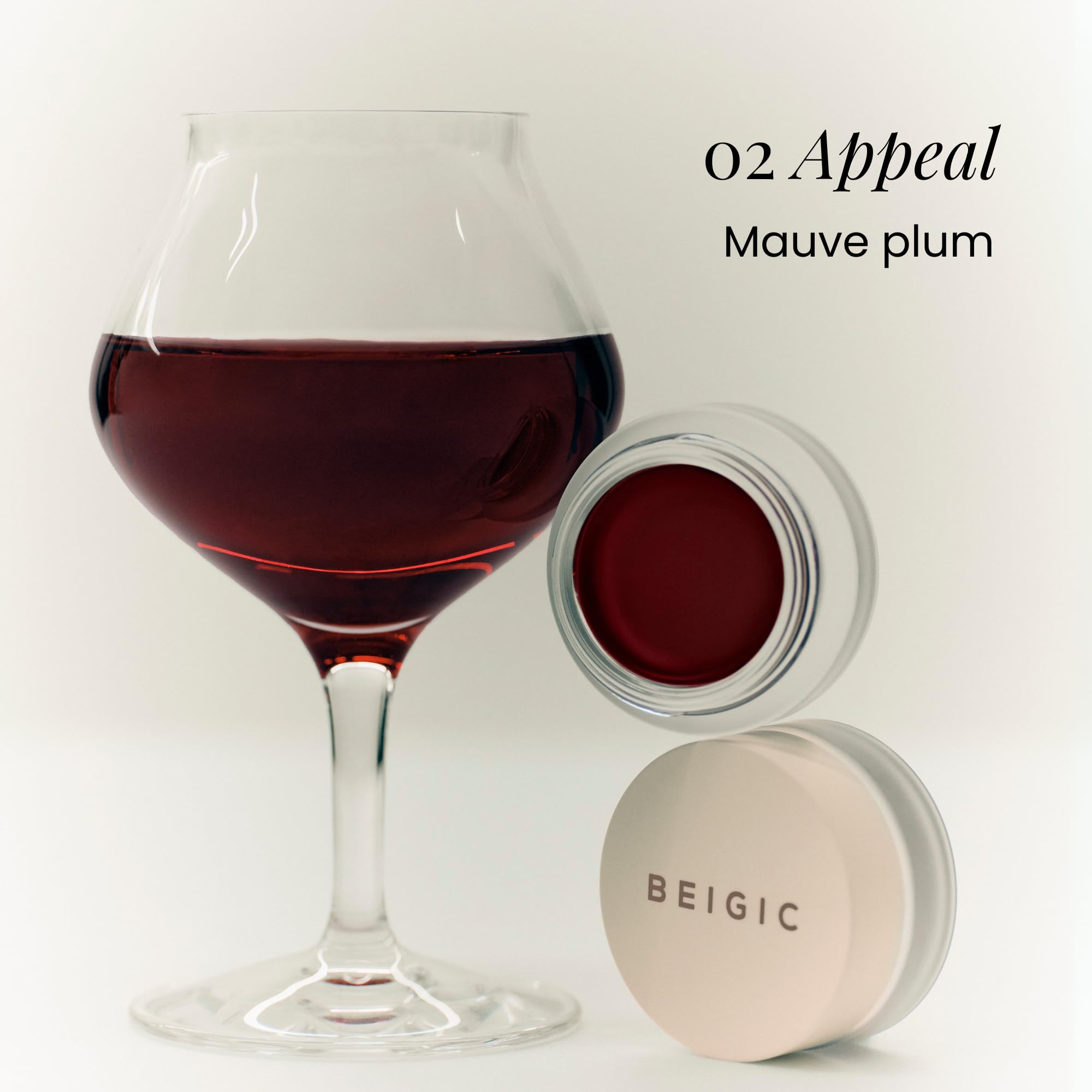 BEIGIC Flush Lip & Cheek Balm 02 Appeal – Vegan Buildable Color for Lips & Cheeks | Mauve Plum