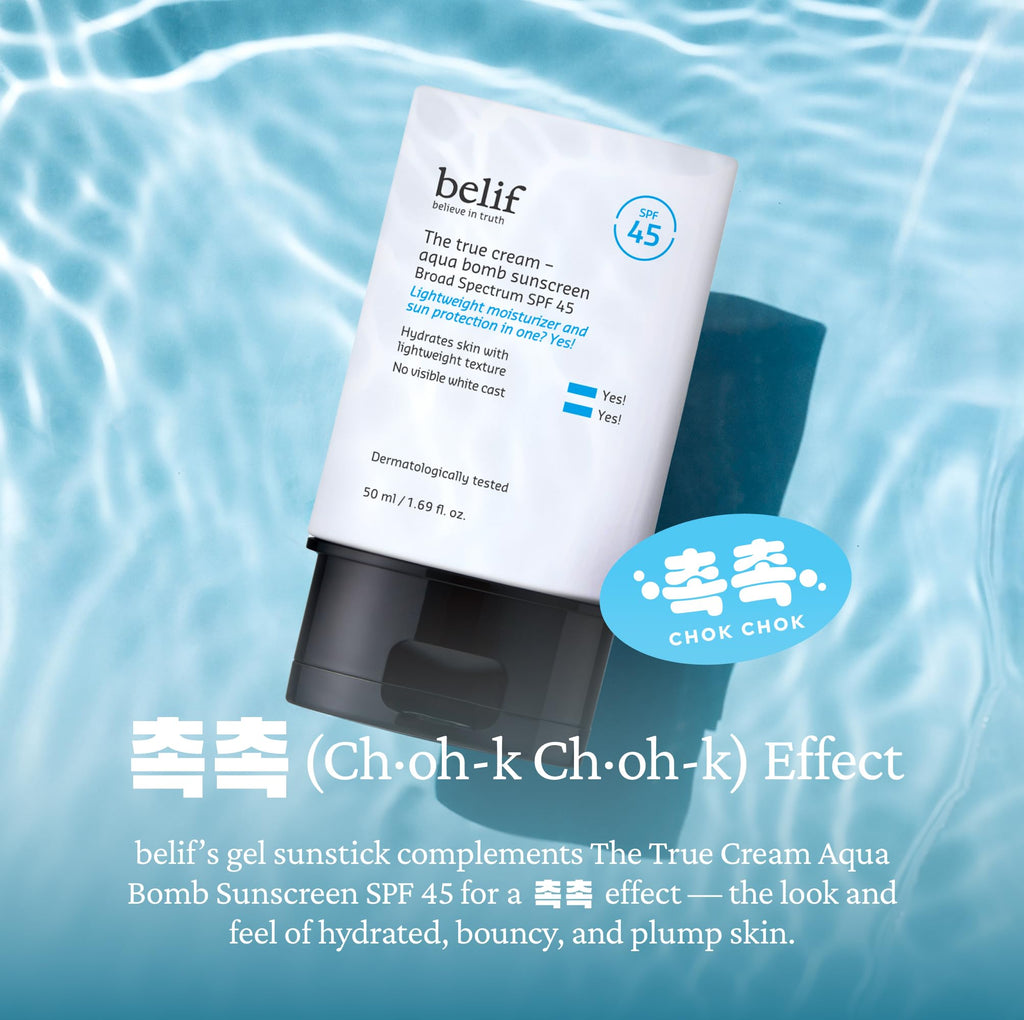belif Aqua Bomb SPF 45 Niacinamide Sunscreen | Hydrating, No White Cast, Lightweight SPF 45