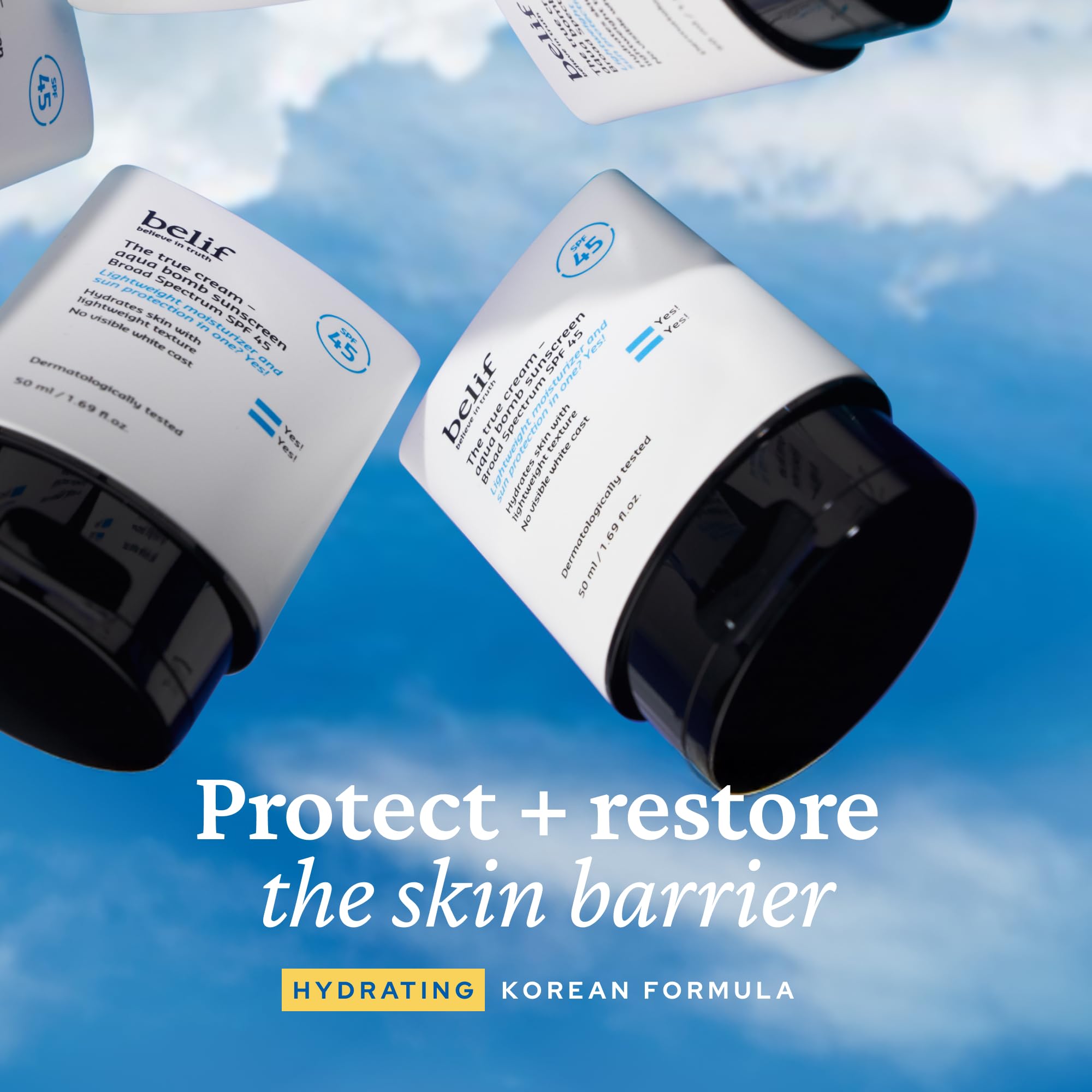 belif Aqua Bomb SPF 45 Niacinamide Sunscreen | Hydrating, No White Cast, Lightweight SPF 45