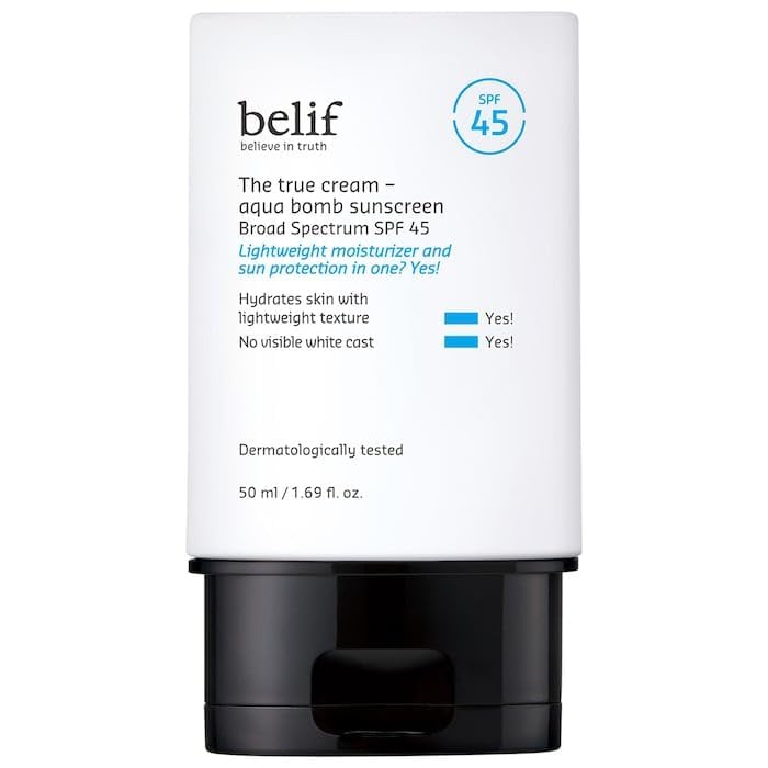 belif Aqua Bomb SPF 45 Niacinamide Sunscreen | Hydrating, No White Cast, Lightweight SPF 45