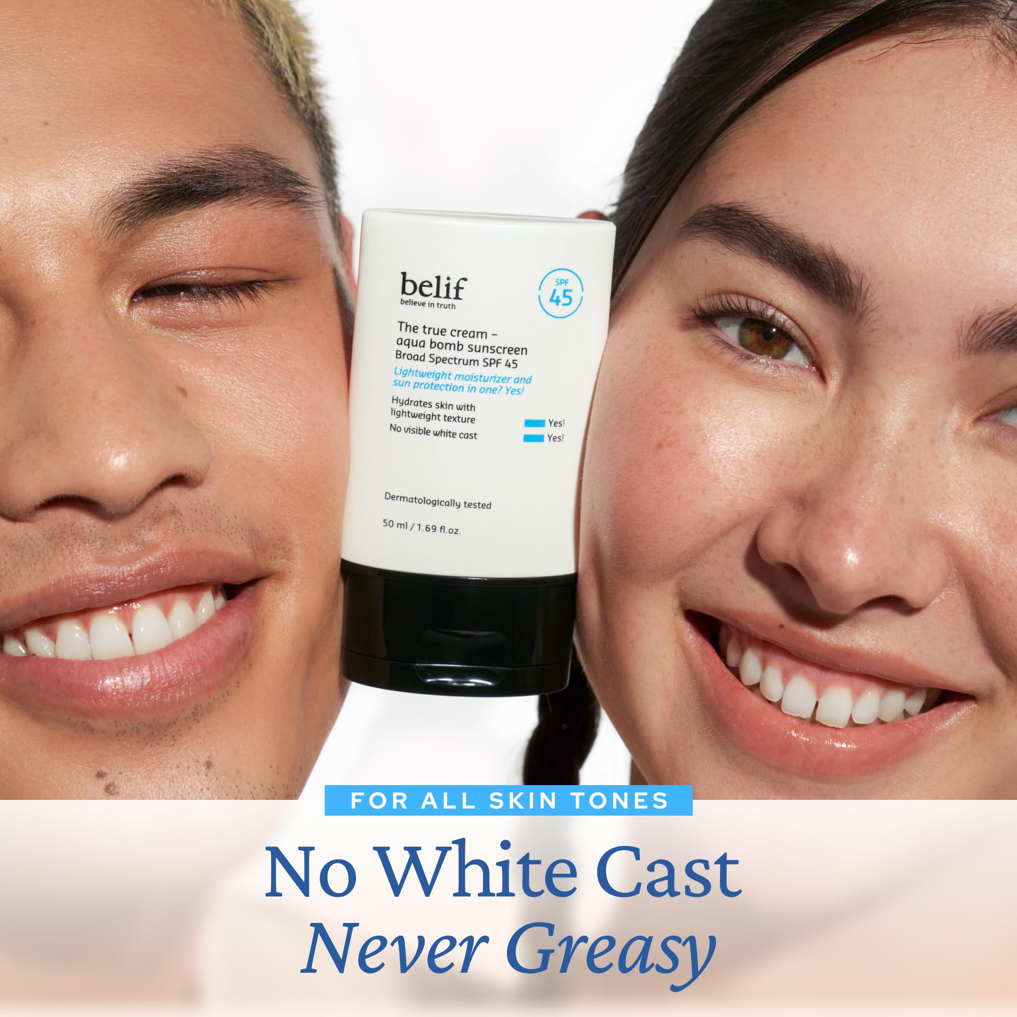 belif Aqua Bomb SPF 45 Niacinamide Sunscreen | Hydrating, No White Cast, Lightweight SPF 45