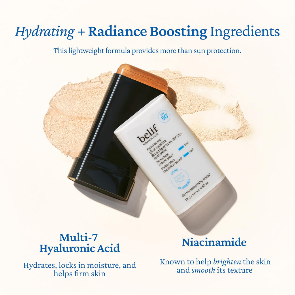 belif Aqua Bomb Niacinamide Sunscreen Stick SPF 50+ PA++++ – Lightweight Hydration, No White Cast