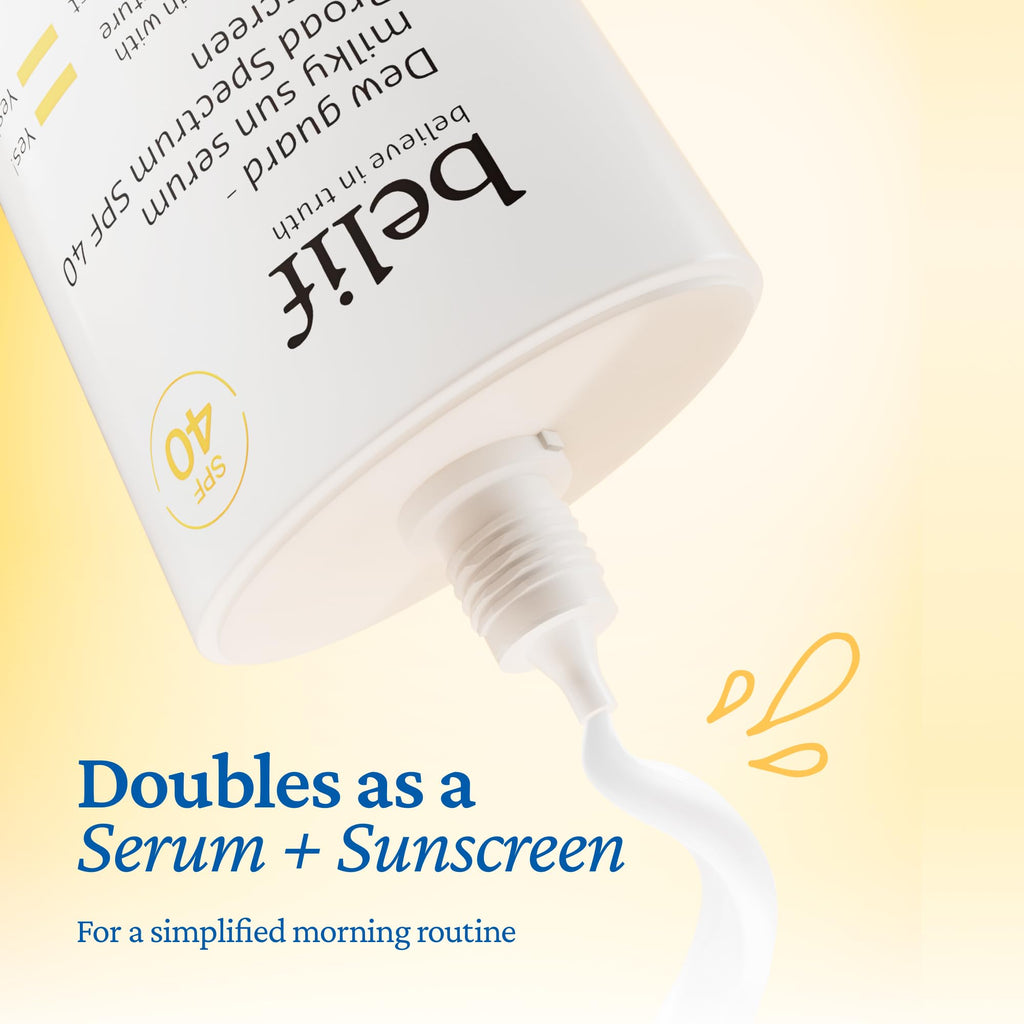 belif Milky Niacinamide Sunscreen SPF 40 – Lightweight, Invisible Sun Serum with 7 Types of Hyaluronic Acid