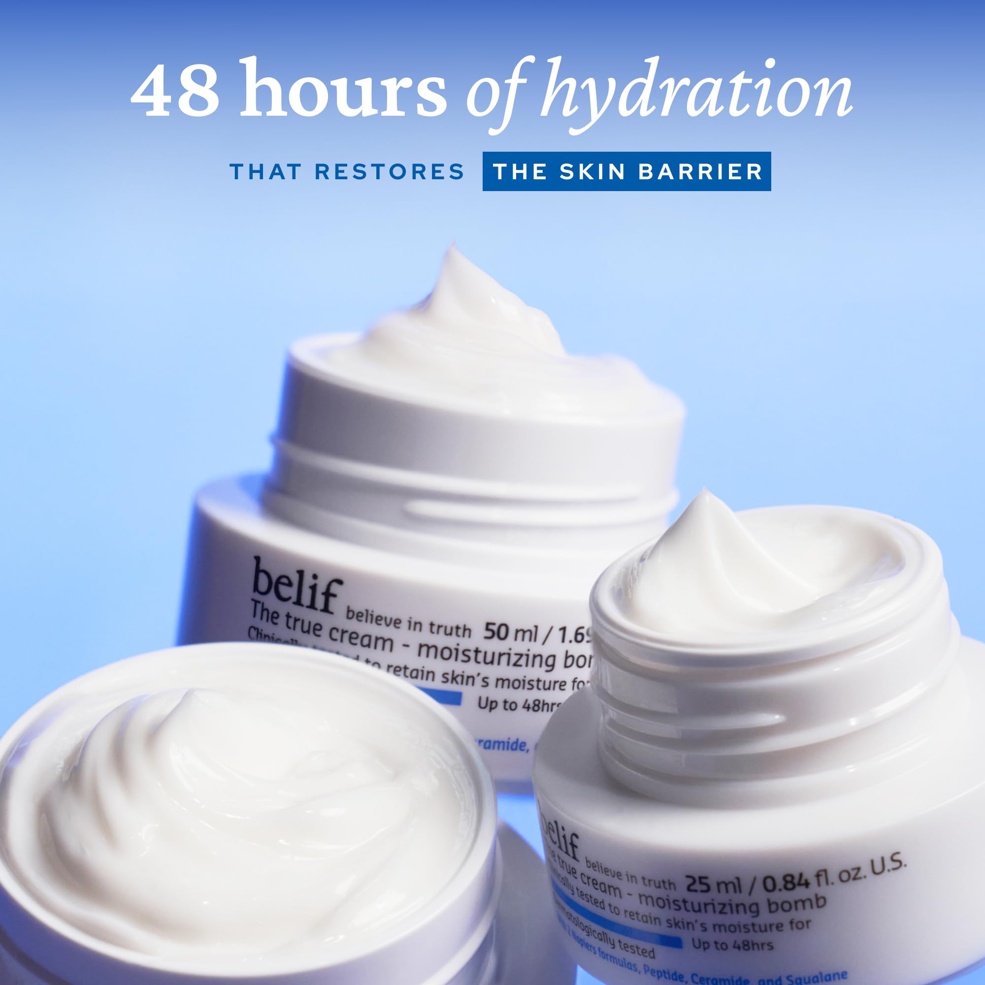 belif Moisturizing Bomb – 48-Hour Hydration Cream with Ceramide, Peptide & Squalane | Lightweight Milky Moisturizer 50ml
