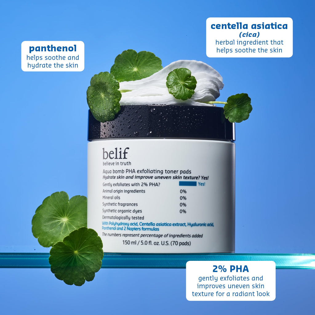 belif PHA 2% Toner Pads – Gentle Exfoliation & Hydration for Sensitive Skin