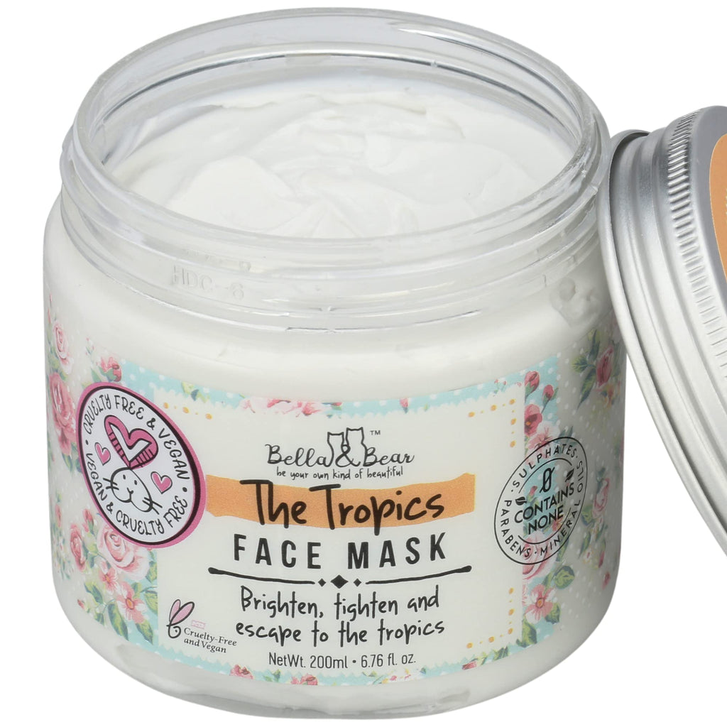 Bella & Bear Tropics Face Mask – White, 7.7 oz | Brighten & Refine Skin