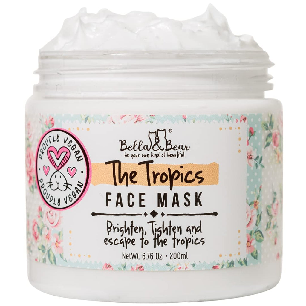 Bella & Bear Tropics Face Mask – White, 7.7 oz | Brighten & Refine Skin