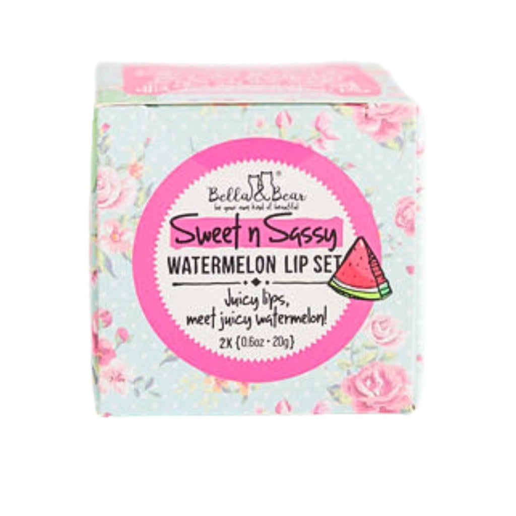 Bella & Bear Sweet n Sassy Watermelon Lip Set – Vegan Scrub & Lip Butter Gift