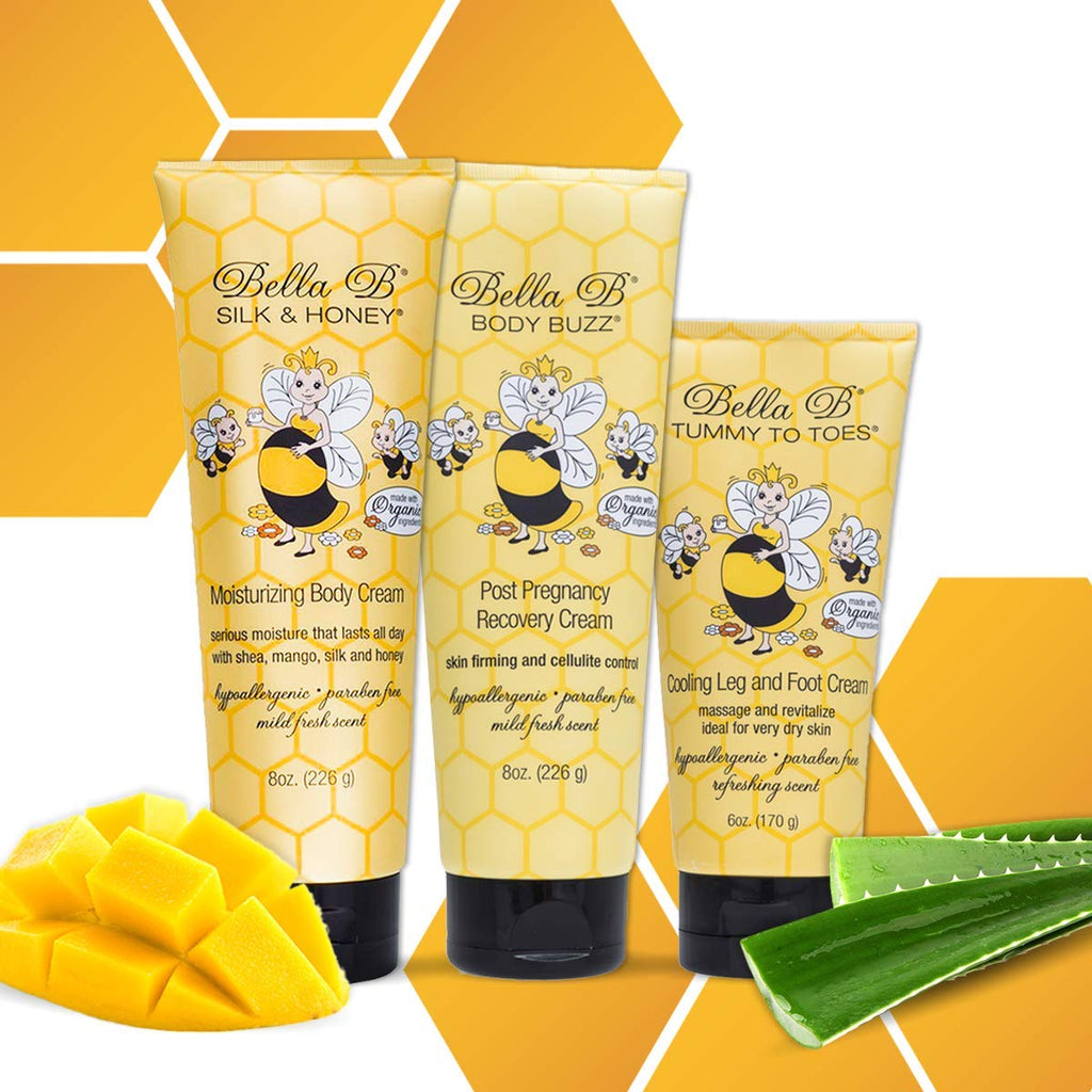 Bella B Bundle: Silk & Honey Body Cream, Body Buzz Recovery Cream, and Tummy to Toes Leg & Foot Cream