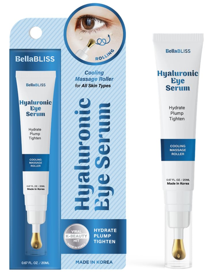 Bella Bliss Hyaluronic Acid Under Eye Serum Roller – Hydration & Depuffing