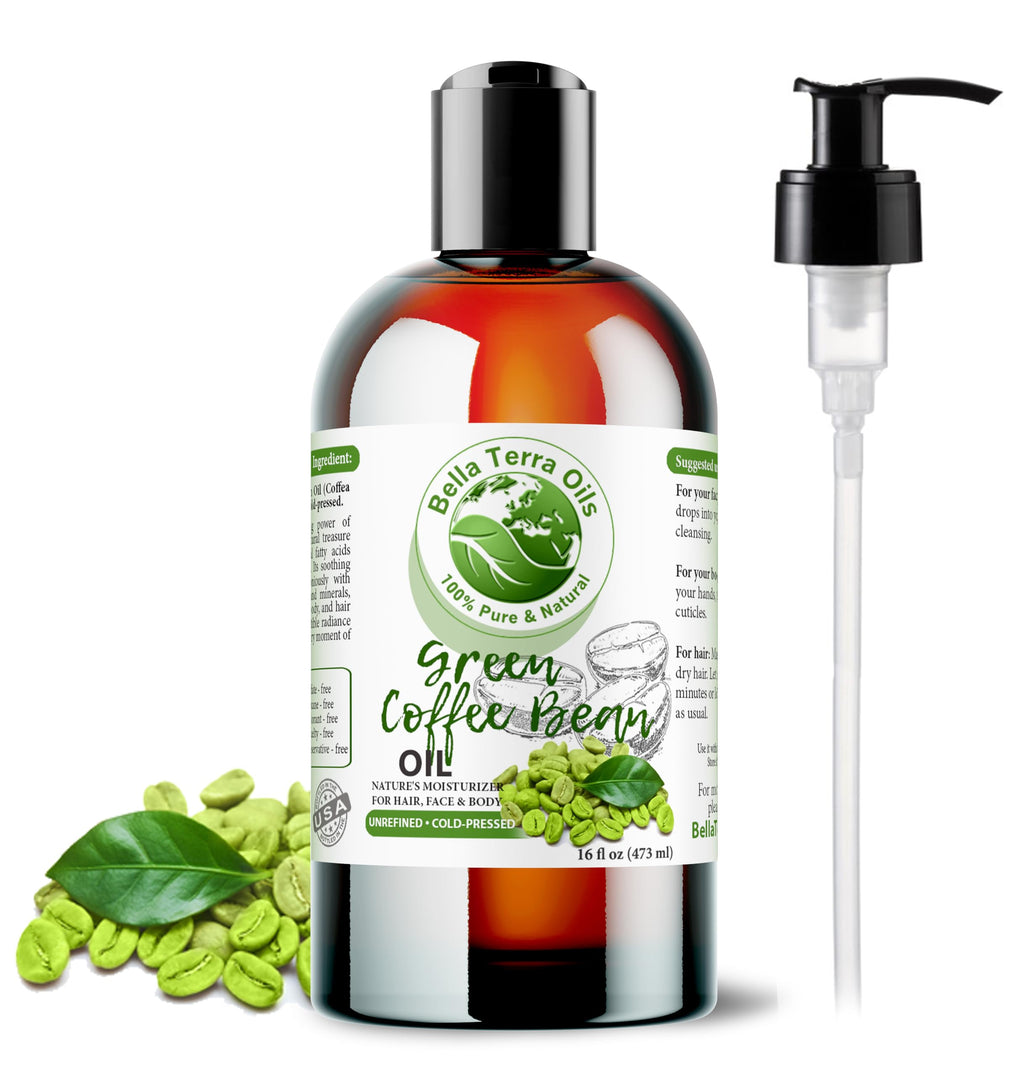 Bella Terra Oils – Green Coffee Bean Oil 16oz for Radiant Skin